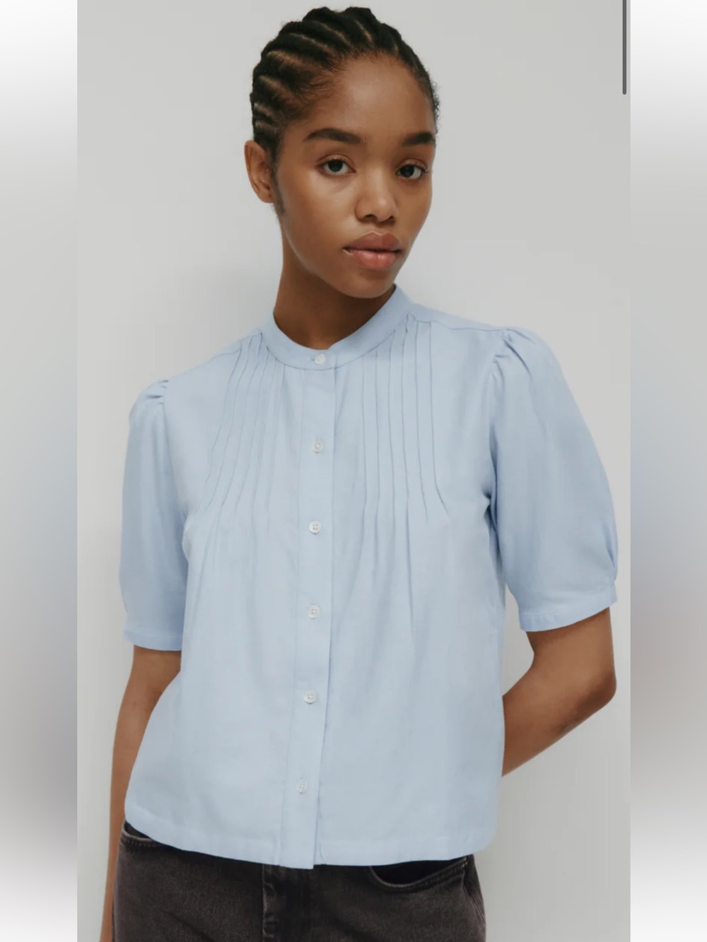 KOTN Pale Blue Zayna Button Shirt